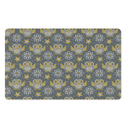 Owl Knitted Pattern Print Polyester Doormat