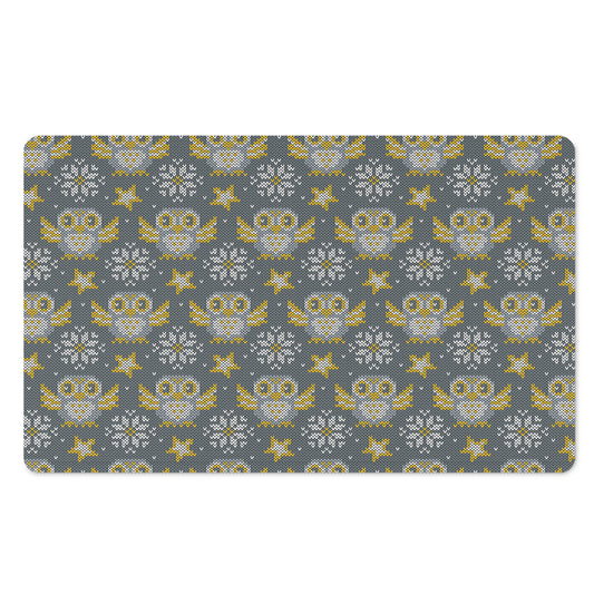Owl Knitted Pattern Print Polyester Doormat