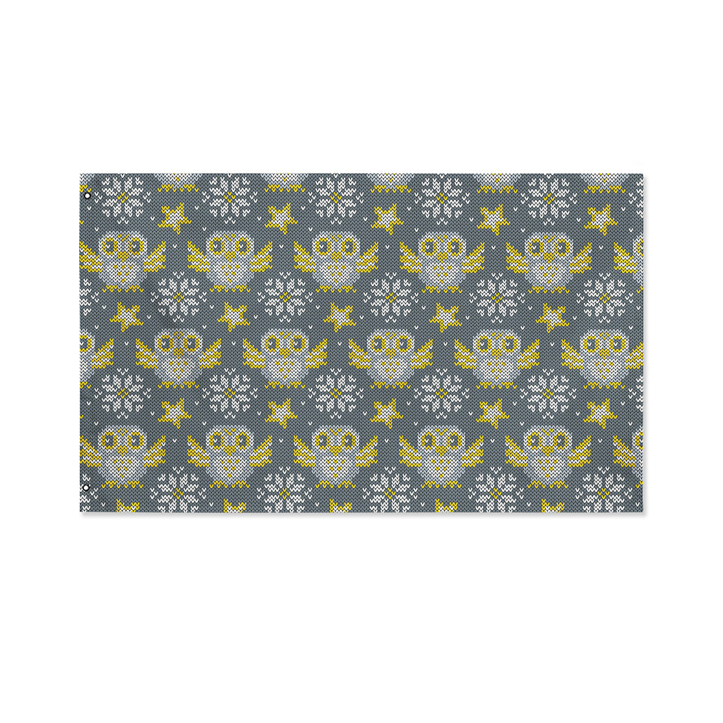 Owl Knitted Pattern Print Polyester Flag