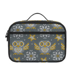 Owl Knitted Pattern Print Portable Lunch Bag