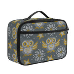 Owl Knitted Pattern Print Portable Lunch Bag