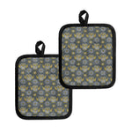 Owl Knitted Pattern Print Pot Holders