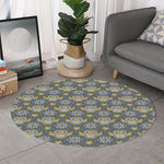 Owl Knitted Pattern Print Round Rug