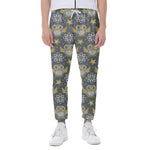 Owl Knitted Pattern Print Scuba Joggers