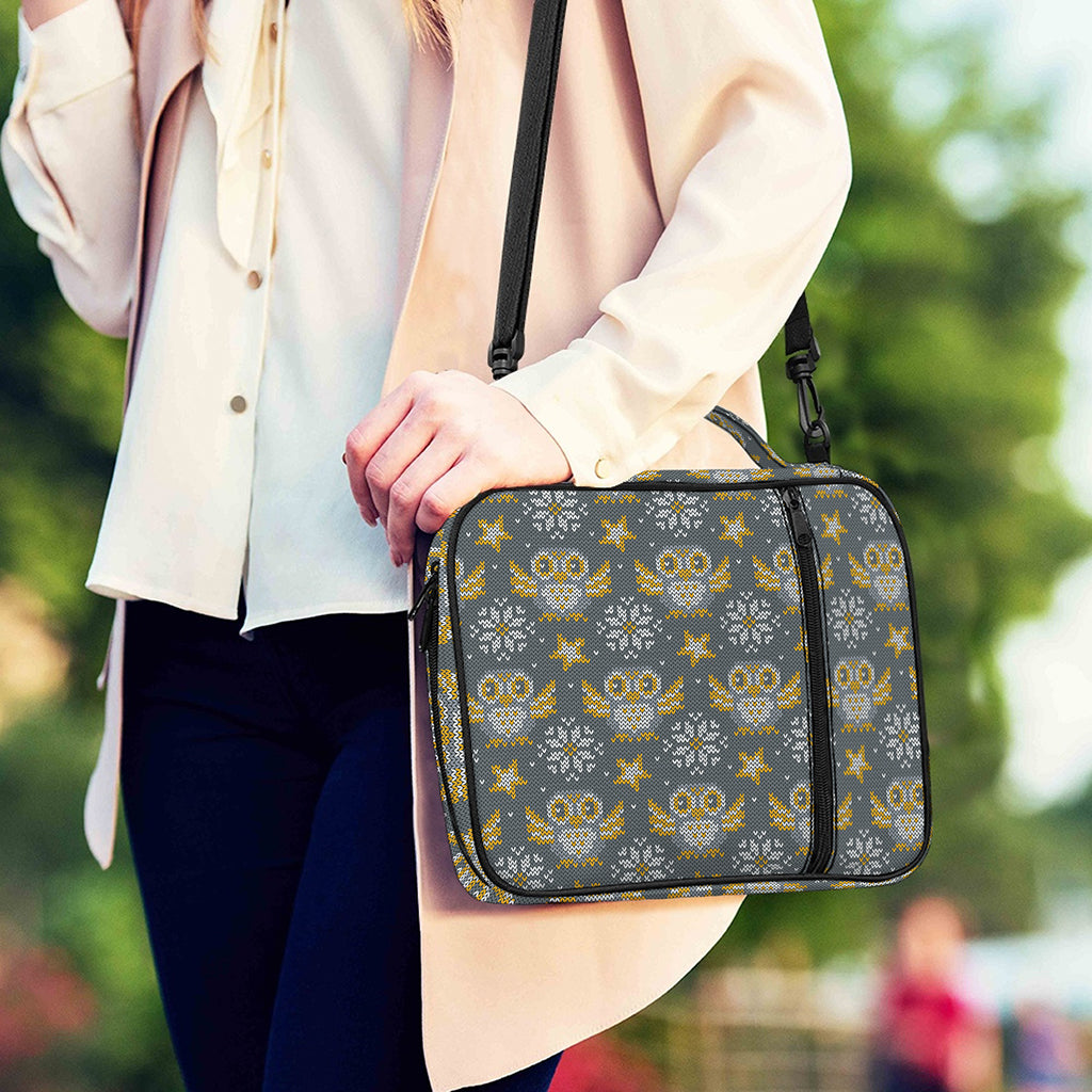 Owl Knitted Pattern Print Shoulder Strap Bible Bag