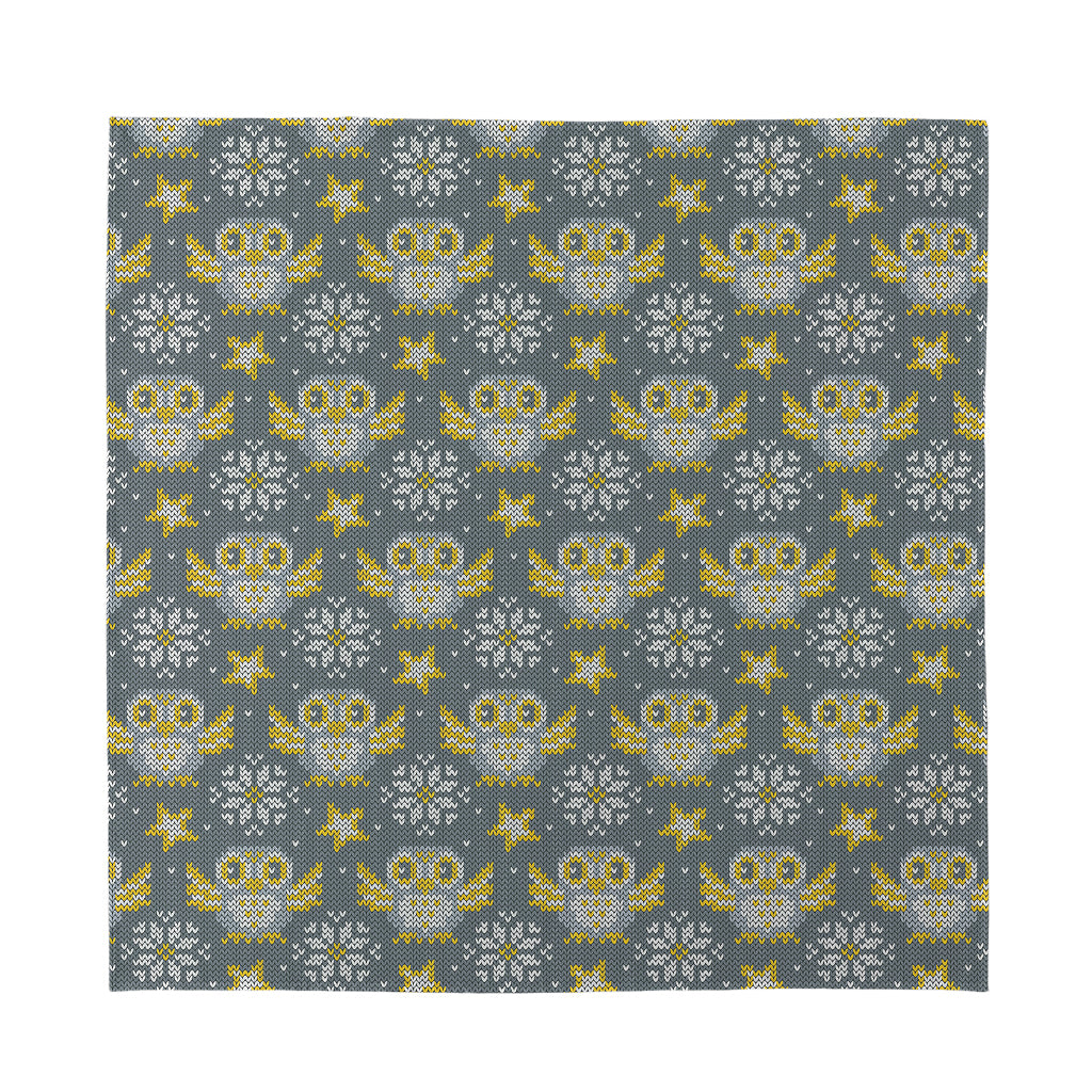 Owl Knitted Pattern Print Silk Bandana