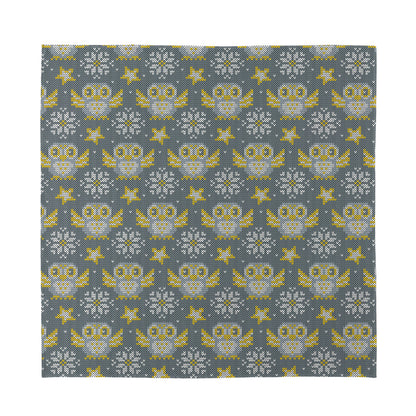 Owl Knitted Pattern Print Silk Bandana
