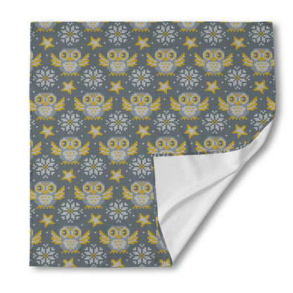 Owl Knitted Pattern Print Silk Bandana