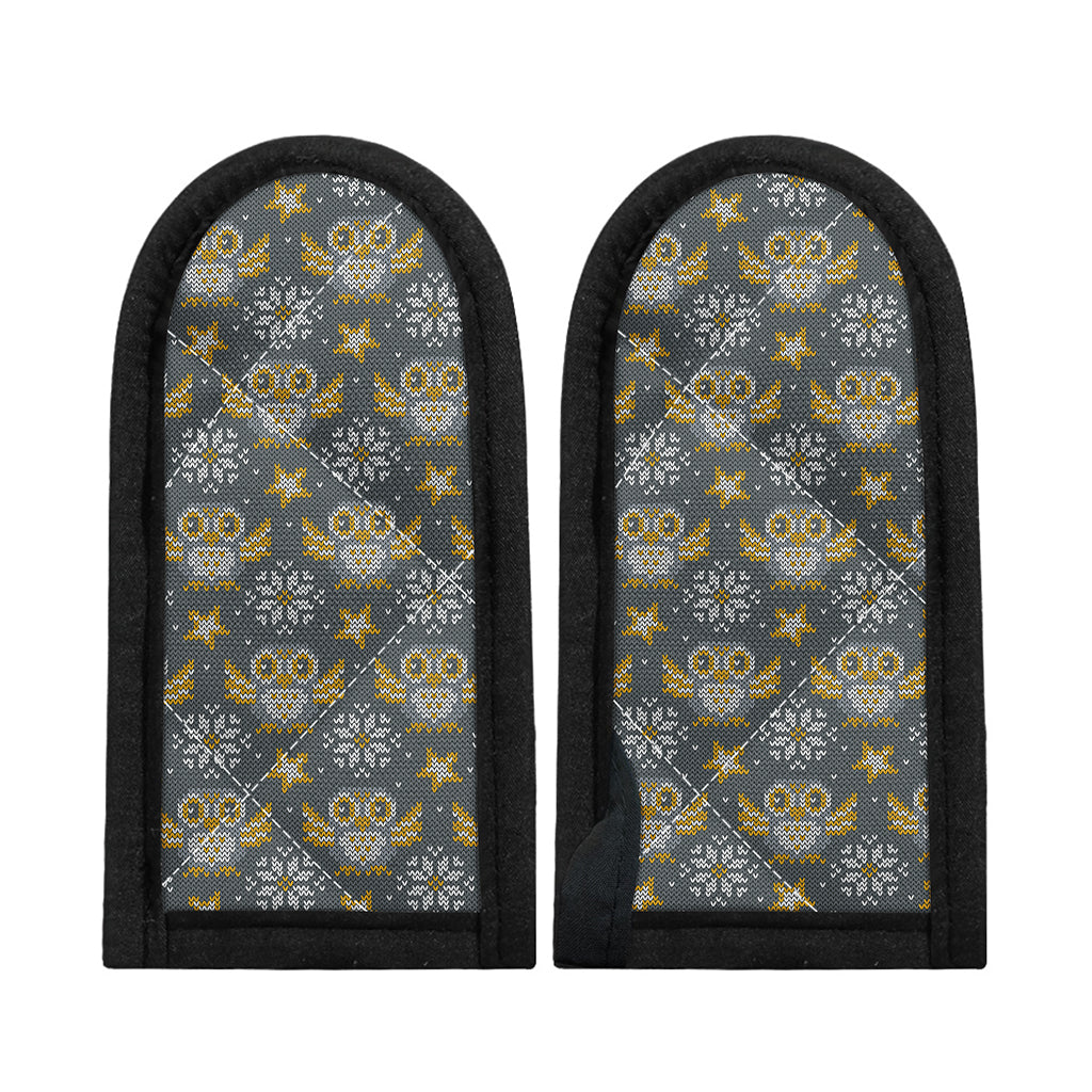 Owl Knitted Pattern Print Skillet Handle Cover