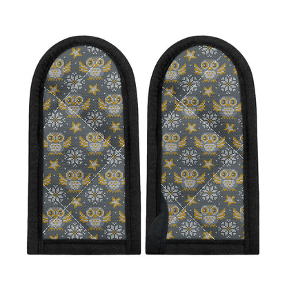 Owl Knitted Pattern Print Skillet Handle Cover
