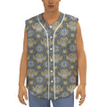 Owl Knitted Pattern Print Sleeveless Baseball Jersey
