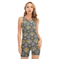 Owl Knitted Pattern Print Sleeveless One Piece Swimsuit