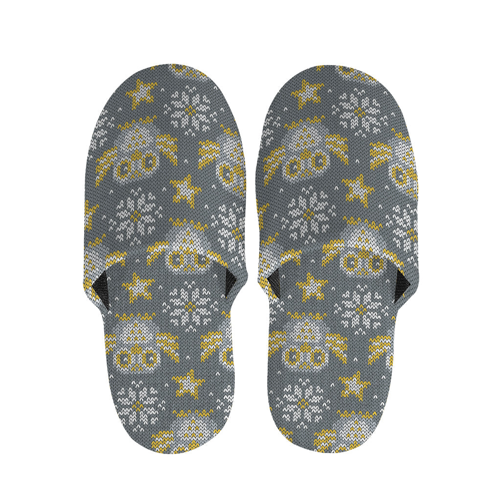 Owl Knitted Pattern Print Slippers