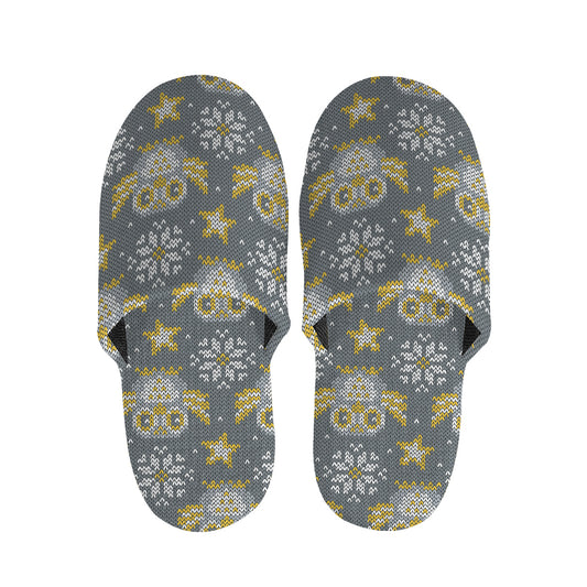 Owl Knitted Pattern Print Slippers