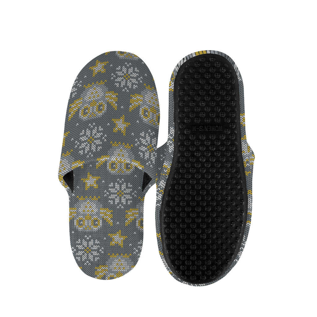 Owl Knitted Pattern Print Slippers