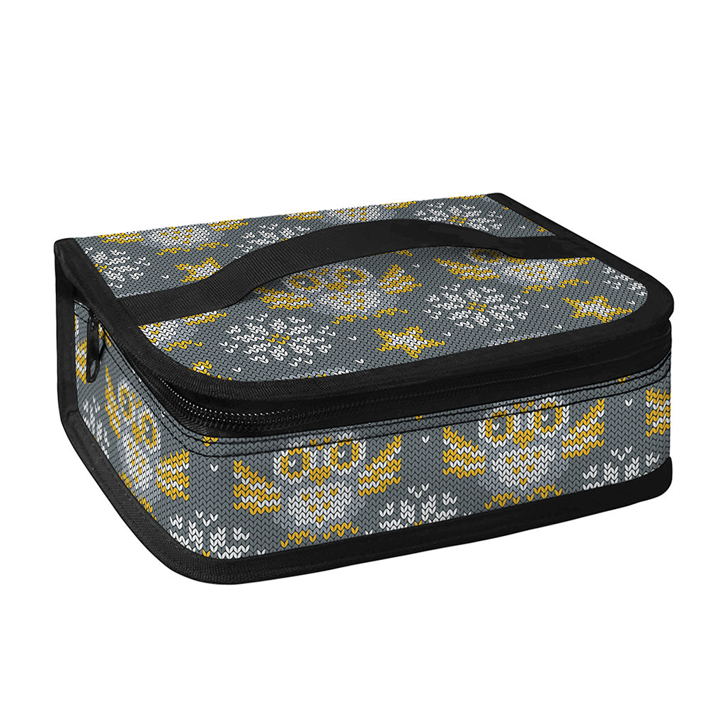 Owl Knitted Pattern Print Small Lunch Bag