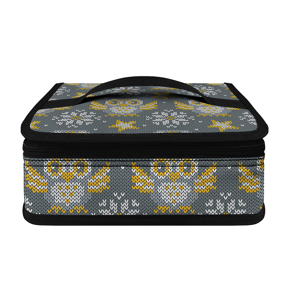 Owl Knitted Pattern Print Small Lunch Bag