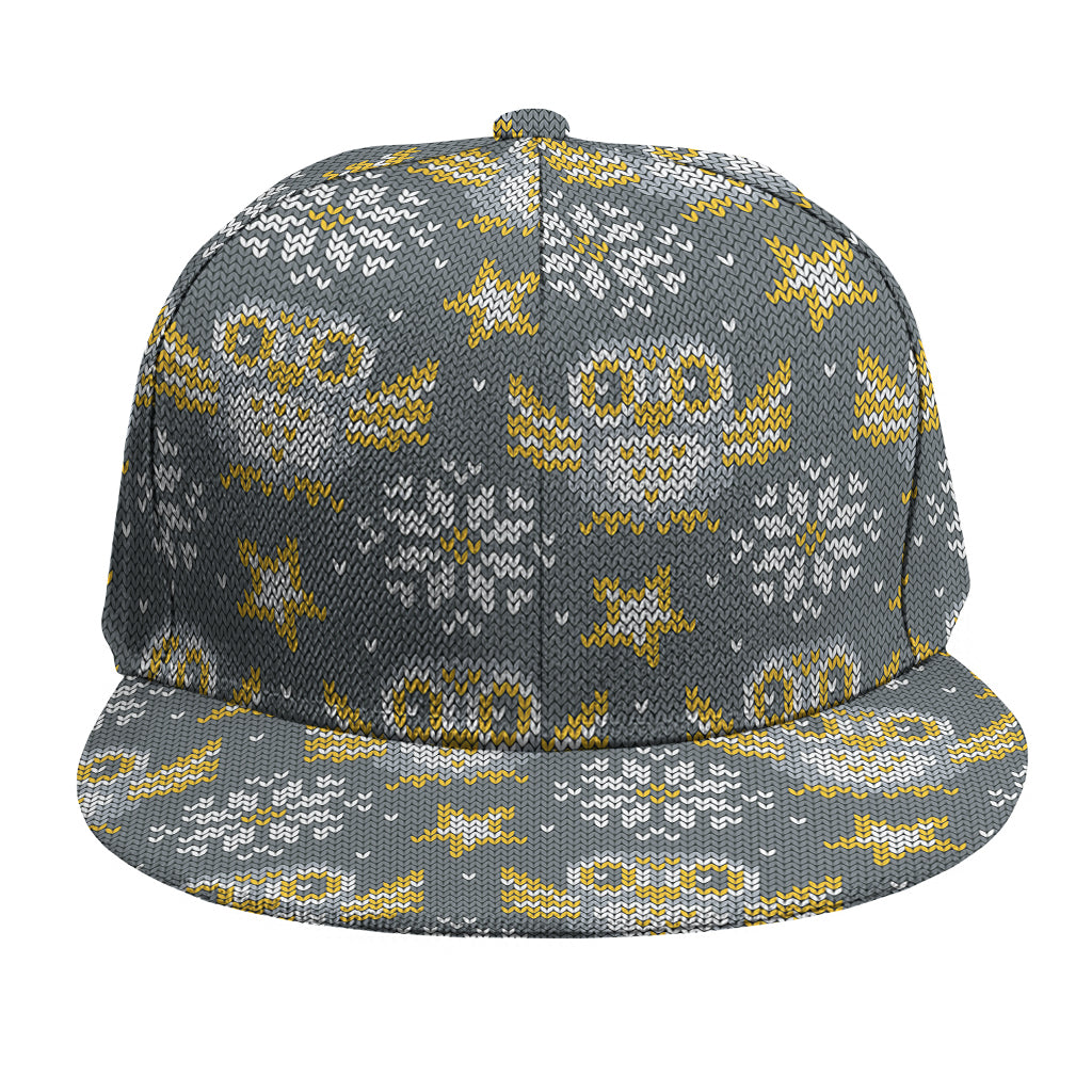 Owl Knitted Pattern Print Snapback Cap