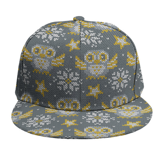 Owl Knitted Pattern Print Snapback Cap