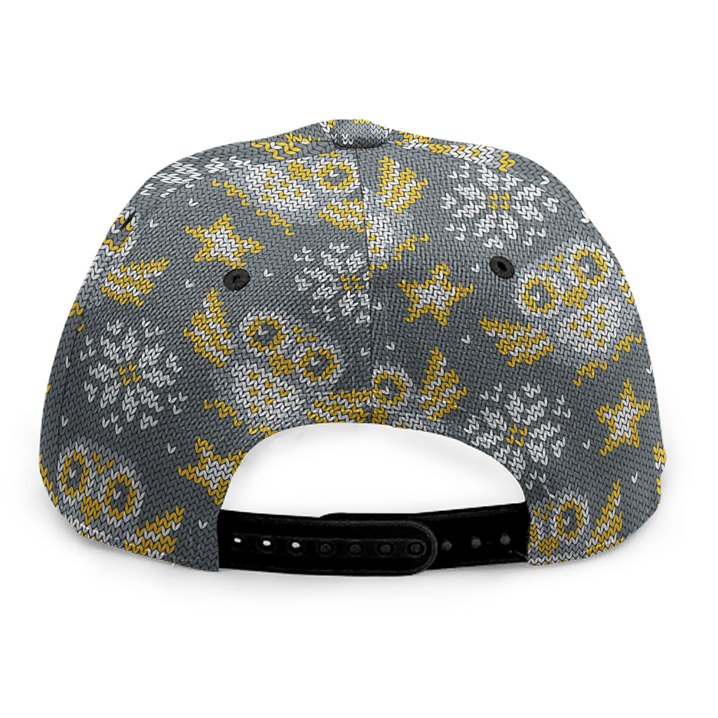 Owl Knitted Pattern Print Snapback Cap
