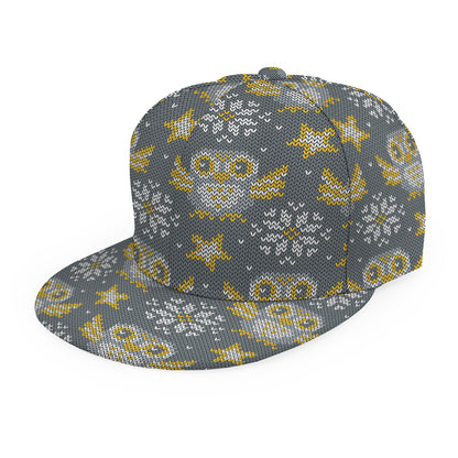 Owl Knitted Pattern Print Snapback Cap