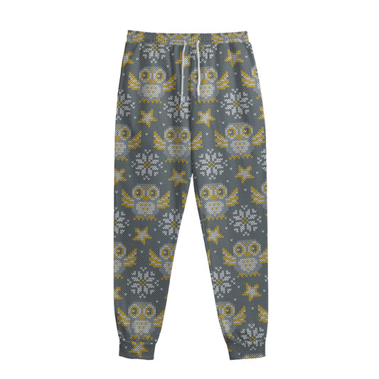 Owl Knitted Pattern Print Sweatpants