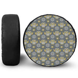 Owl Knitted Pattern Print Tire Cover