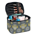 Owl Knitted Pattern Print Travel Makeup Bag