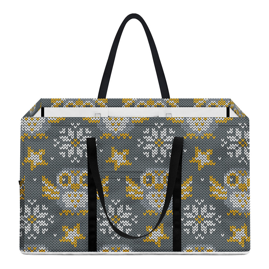 Owl Knitted Pattern Print Utility Tote Bag