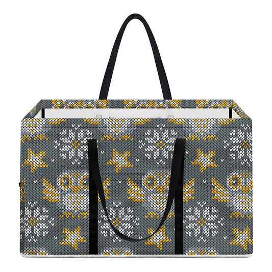 Owl Knitted Pattern Print Utility Tote Bag