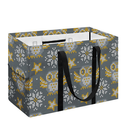 Owl Knitted Pattern Print Utility Tote Bag