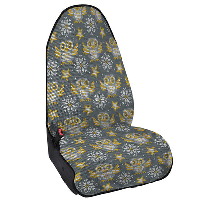 Owl Knitted Pattern Print Waterproof Car Seat Cover