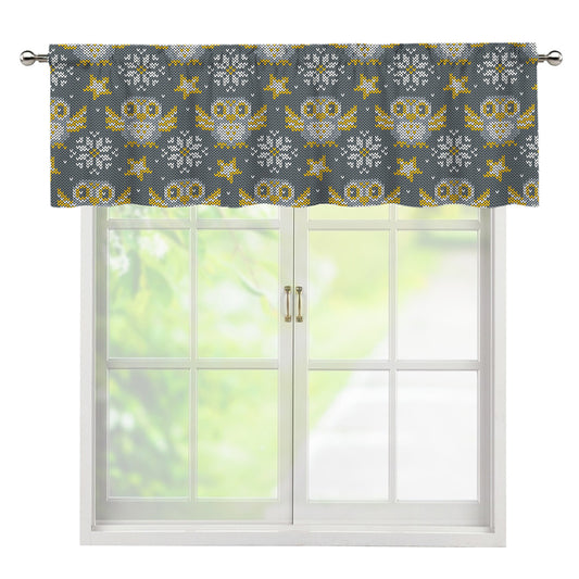 Owl Knitted Pattern Print Window Valance