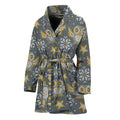 Owl Knitted Pattern Print Women's Bathrobe