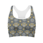 Owl Knitted Pattern Print Women's Sports Bra
