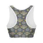 Owl Knitted Pattern Print Women's Sports Bra