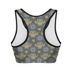 Owl Knitted Pattern Print Women's Sports Bra