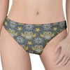 Owl Knitted Pattern Print Women's Thong