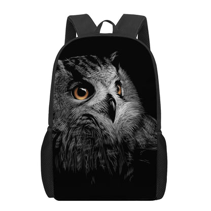 Owl Portrait Print 17 Inch Backpack