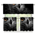 Owl Portrait Print 3 Piece Kitchen Curtains
