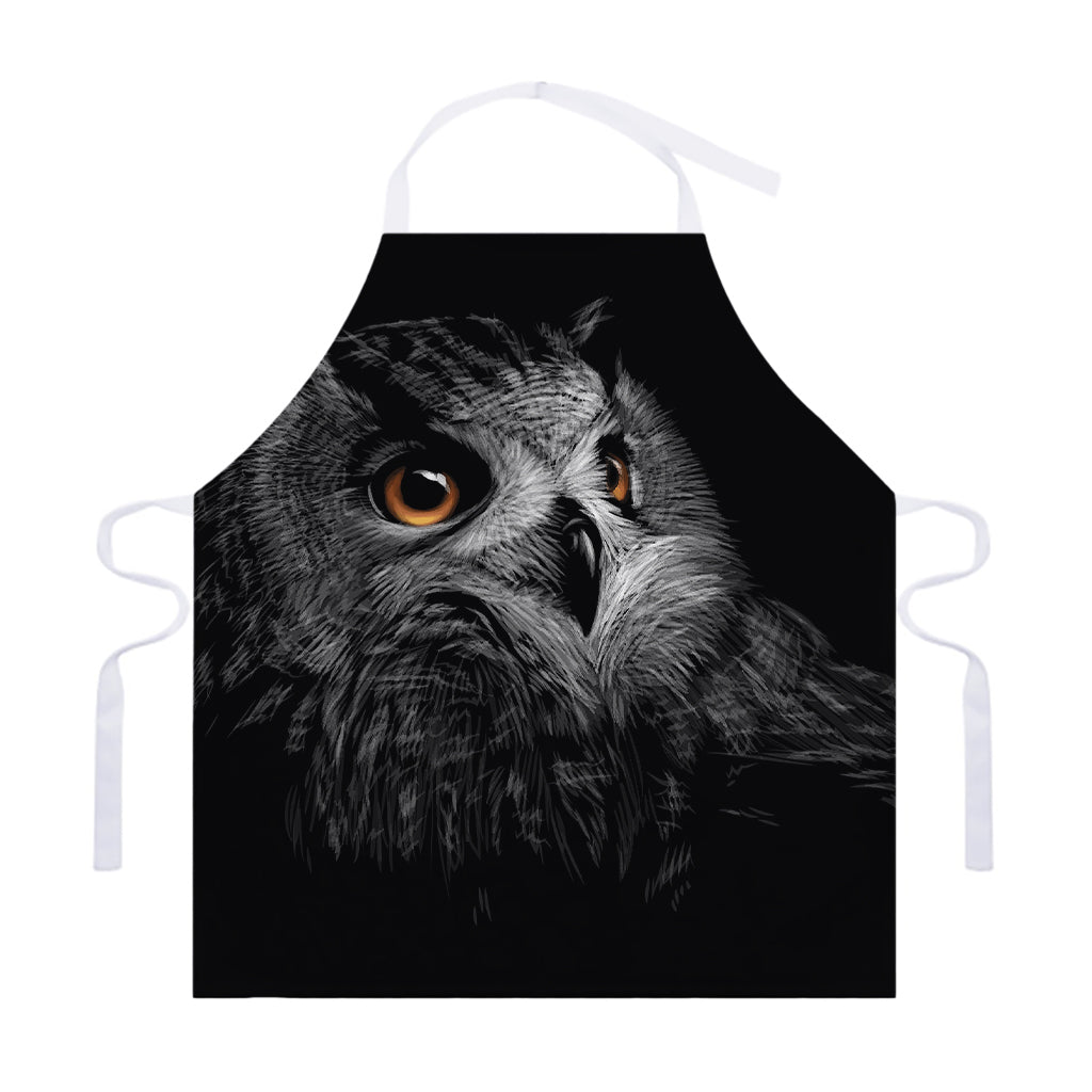 Owl Portrait Print Adjustable Apron