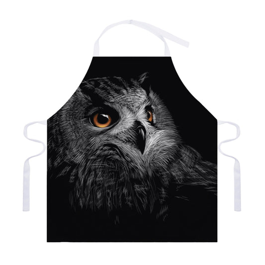 Owl Portrait Print Adjustable Apron