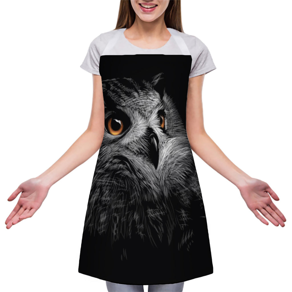 Owl Portrait Print Adjustable Apron
