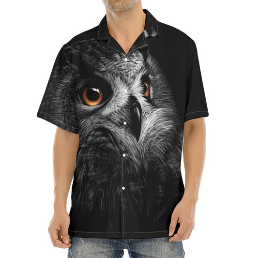 Owl Portrait Print Aloha Shirt
