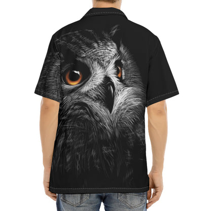Owl Portrait Print Aloha Shirt