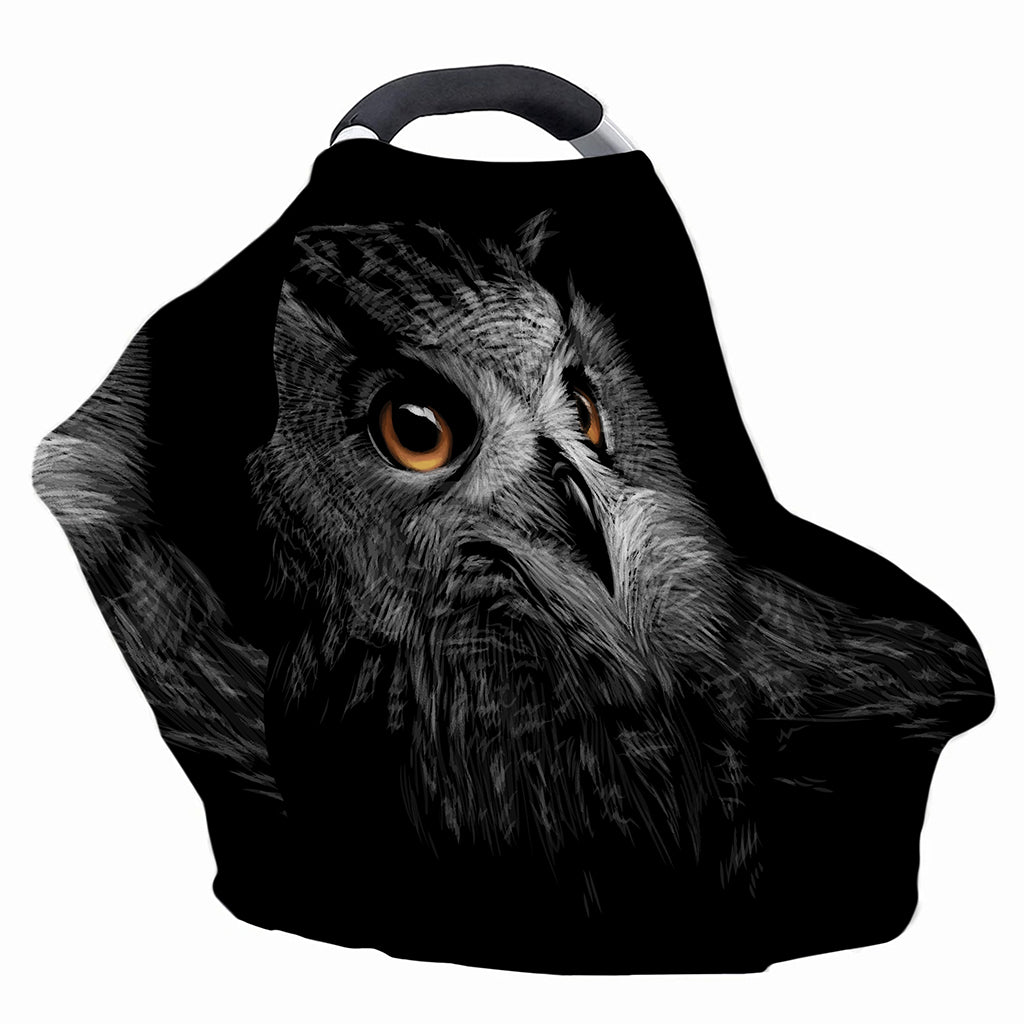 Owl Portrait Print Baby Seat Cover