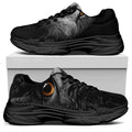 Owl Portrait Print Black Chunky Shoes