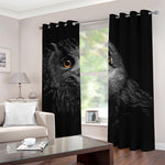 Owl Portrait Print Blackout Grommet Curtains