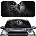 Owl Portrait Print Car Windshield Sun Shade