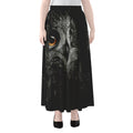 Owl Portrait Print Chiffon Maxi Skirt
